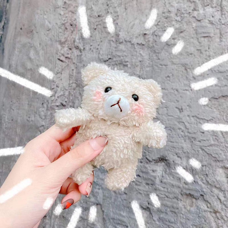 SGVAHY Furry Case for AirPods Pro 2nd/1st Generation Funny Cute 3D Cartoon Plush Design Bear Beige Soft Warm Fluffy AirPod Pro 2 Cover with Keychain Kawaii Anti-Fall Protective Case Women Girls - Image 2